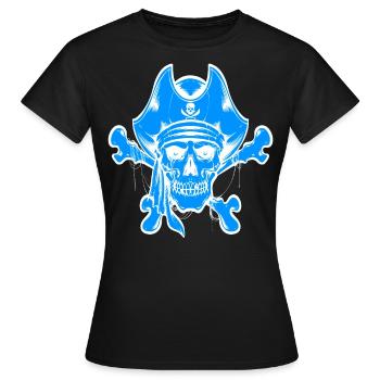 Totenkopf Pirat Piraten Piratenflagge Totenschädel - Frauen T-Shirt - Schwarz - Vorne - AI Model Female 172 dark (172cm)