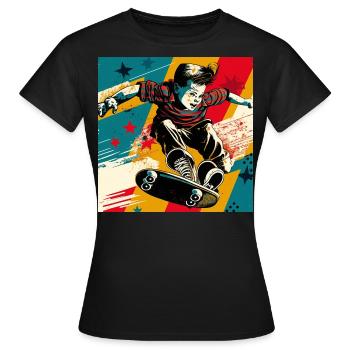 Skater Boy - Frauen T-Shirt - Schwarz - Vorne - AI Model Female 172 dark (172cm)