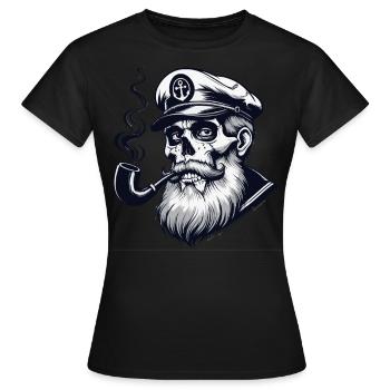 Capitaine Hambourg St Pauli Crâne de la ville hanséatique - T-shirt Femme - noir - Devant - AI Model Female 172 dark (172cm)