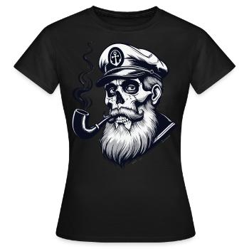 Capitaine Hambourg St Pauli Crâne de la ville hanséatique - T-shirt Femme - noir - Devant - AI Model Female 172 dark (172cm)