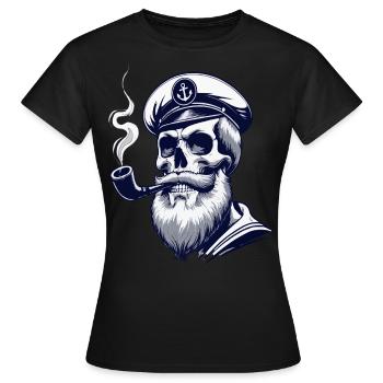 Capitaine Hambourg St Pauli Crâne de la ville hanséatique - T-shirt Femme - noir - Devant - AI Model Female 172 dark (172cm)