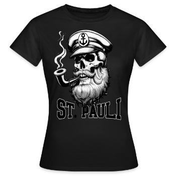 St.Pauli Kiez Hamburg Totenkopf Sankt Pauli - T-shirt Femme - noir - Devant - AI Model Female 172 dark (172cm)