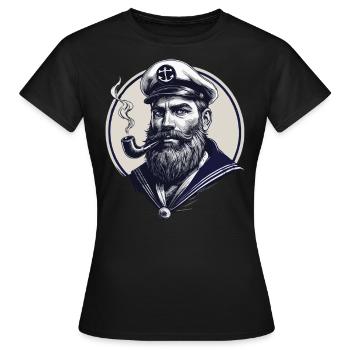 Capitaine Hambourg St Pauli Crâne de la ville hanséatique - T-shirt Femme - noir - Devant - AI Model Female 172 dark (172cm)
