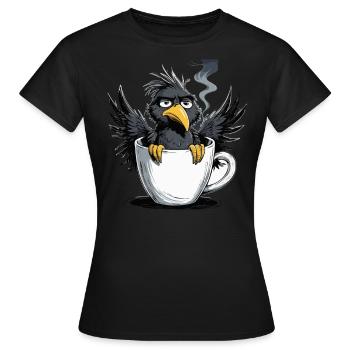L’oiseau ne veut pas de café avant que vous ne demandiez non - T-shirt Femme - noir - Devant - AI Model Female 172 dark (172cm)