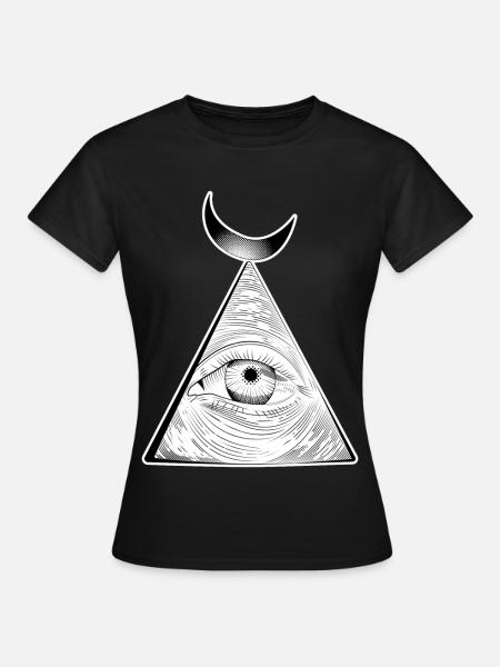 Auge, das alles sieht - Frauen T-Shirt - Schwarz