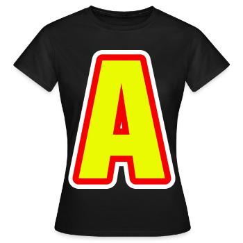 Alphabet, letter A - Women's T-Shirt - black - Front - AI Model Female 172 dark (172cm)