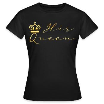 His Queen | King and Queen Pair Design - Women's T-Shirt - black - Front - AI Model Female 172 dark (172cm)