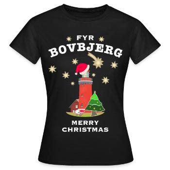 Noël Danemark, phare Bovbjerg - T-shirt Femme - noir - Devant - AI Model Female 172 dark (172cm)