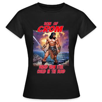 Warrior of Crom Viking Fantasy Krieger Barbar - Frauen T-Shirt - Schwarz - Vorne - AI Model Female 172 dark (172cm)