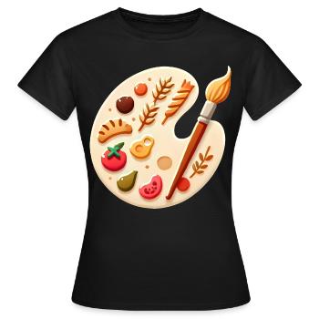 Palette culinaire Art culinaire sur toile - T-shirt Femme - noir - Devant - AI Model Female 172 dark (172cm)