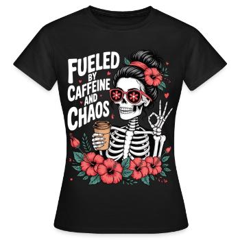 Mother Caffeine Mom Skeleton Coffee - Women's T-Shirt - black - Front - AI Model Female 172 dark (172cm)