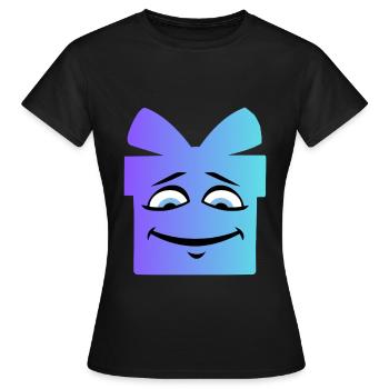 Gradient Smiling Geschenkbox - Frauen T-Shirt - Schwarz - Vorne - AI Model Female 172 dark (172cm)