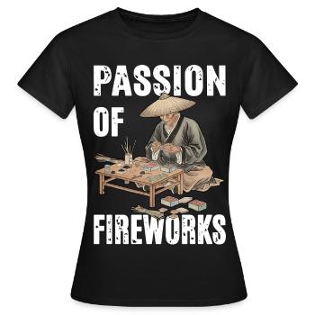 Passion des feux d’artifice - T-shirt Femme - noir - Devant - AI Model Female 172 dark (172cm)
