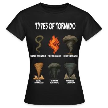 types of tornado Weather tornado chasing Vintage - T-shirt Femme - noir - Devant - AI Model Female 172 dark (172cm)