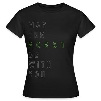 May the Forst be with you - (linksbündig) - Frauen T-Shirt - Schwarz - Vorne - AI Model Female 172 dark (172cm)