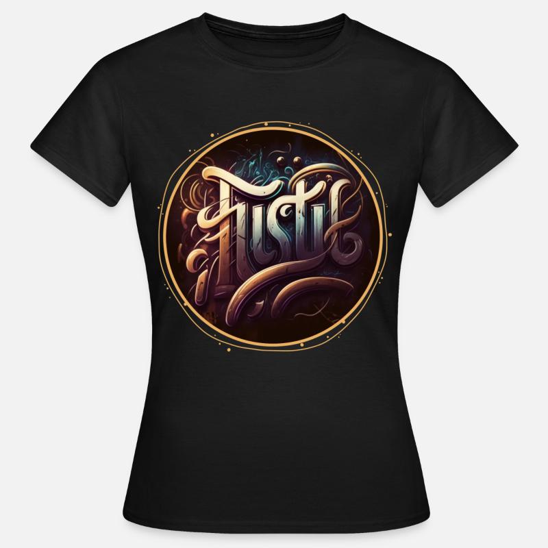 "Hustle" Graffiti Theme 1 - Women's T-Shirt - black
