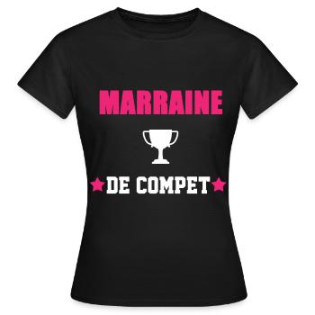 MARRAINE DE COMPET - T-shirt Femme - noir - Devant - AI Model Female 172 dark (172cm)
