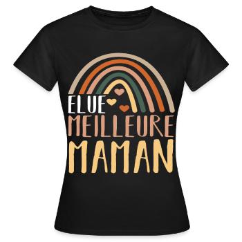 Élue meilleure maman cadeau maman fête des mères - T-shirt Femme - noir - Devant - AI Model Female 172 dark (172cm)