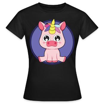 Licorne bébé animaux mignons - T-shirt Femme - noir - Devant - AI Model Female 172 dark (172cm)