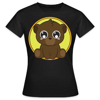 Ours mignon animaux mignons - T-shirt Femme - noir - Devant - AI Model Female 172 dark (172cm)