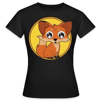 Renard bébé animaux mignons - T-shirt Femme - noir - Devant - AI Model Female 172 dark (172cm)