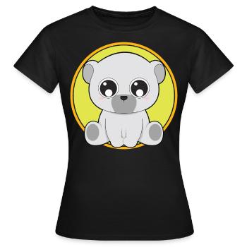 Animaux mignons ours mignon - T-shirt Femme - noir - Devant - AI Model Female 172 dark (172cm)