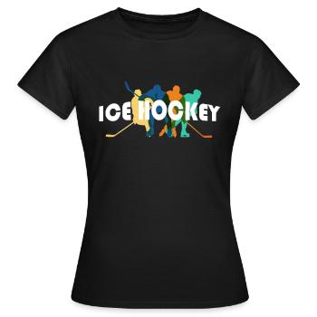 Fan de hockey sur glace Joueur de hockey sur glace hockey sur glace - T-shirt Femme - noir - Devant - AI Model Female 172 dark (172cm)