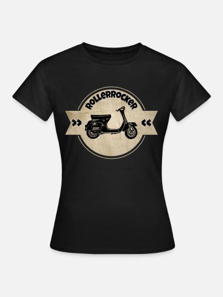 ROLLER Rollerrocker retro Roller - Frauen T-Shirt - Schwarz