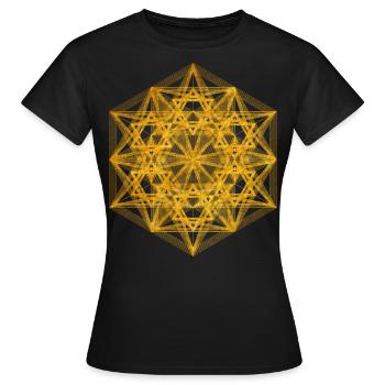 Cube métatrons de dimension géométrique - T-shirt Femme - noir - Devant - AI Model Female 172 dark (172cm)
