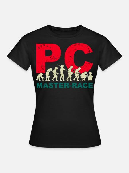 PC Master-race Funny Evolution Graphics for Gamers - Women's T-Shirt - black