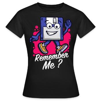 Programmeur Retro-diskette Disquette - T-shirt Femme - noir - Devant - AI Model Female 172 dark (172cm)