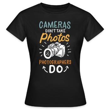 Les appareils photo ne prennent pas de photos Photographe Appareil photo - T-shirt Femme - noir - Devant - AI Model Female 172 dark (172cm)