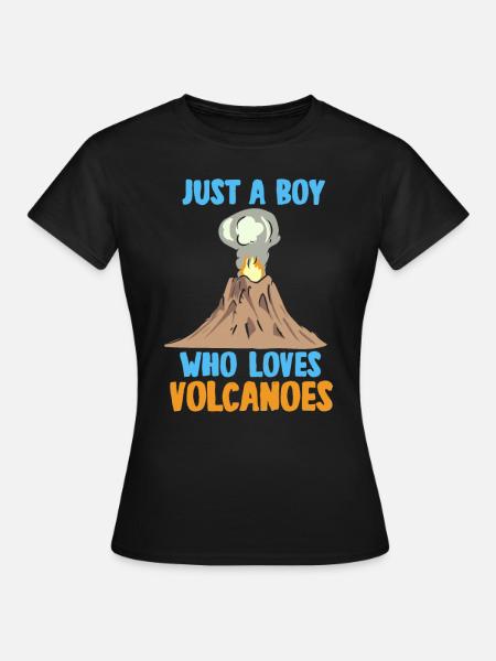 Boy who loves volcanoes Rockhounding geologist - Women's T-Shirt - black
