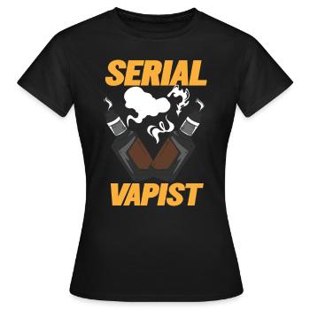 Vaping Serial Vapist E-zigarette - Frauen T-Shirt - Schwarz - Vorne - AI Model Female 172 dark (172cm)