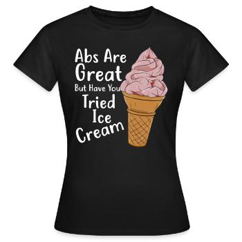 Crème glacée Cornet de glace Muscles abdominaux Camion de crème glacée - T-shirt Femme - noir - Devant - AI Model Female 172 dark (172cm)