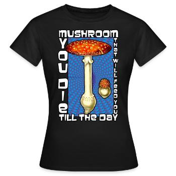 Amanita Muscaria Evolution Amanite tue-mouches - T-shirt Femme - noir - Devant - AI Model Female 172 dark (172cm)