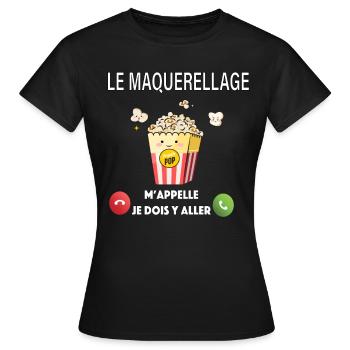MAQUERELLAGE - T-shirt Femme - noir - Devant - AI Model Female 172 dark (172cm)