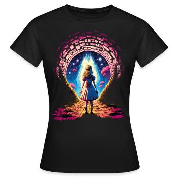 Portail vers le pays des merveilles - T-shirt Femme - noir - Devant - AI Model Female 172 dark (172cm)
