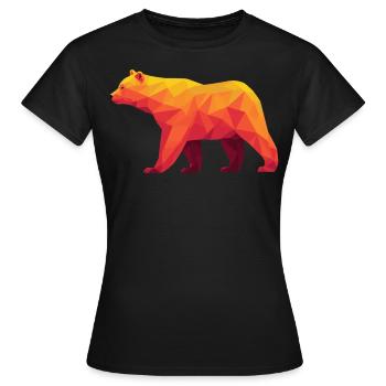 Geometrische Grizzly-Kunst in warmen Tönungen - Frauen T-Shirt - Schwarz - Vorne - AI Model Female 172 dark (172cm)