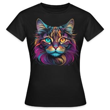 Tête de chat - T-shirt Femme - noir - Devant - AI Model Female 172 dark (172cm)