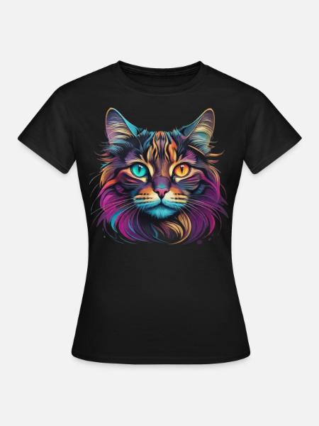 Tête de chat - T-shirt Femme - noir