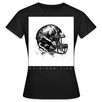 Gridiron Football American Game Touchdown-Helm - Frauen T-Shirt - Schwarz - Vorne - AI Model Female 172 dark (172cm)