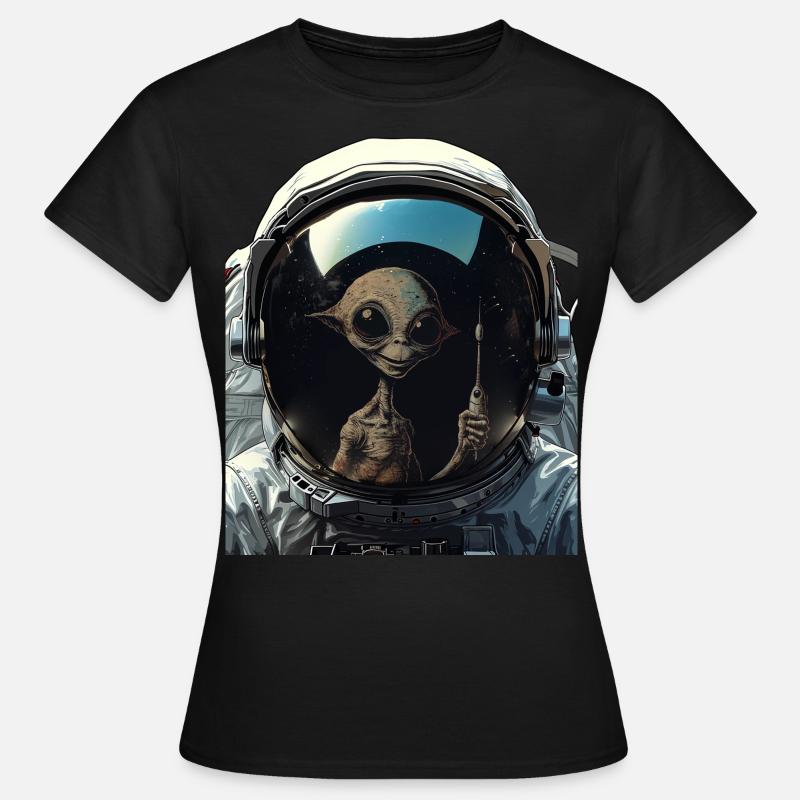 Hilarious Alien Abduction Funny Probe Astronaut - Women's T-Shirt - black