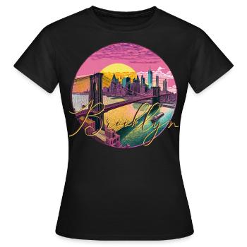 Brooklyn, Brücke, Bridge, Manhattan, Skyline, New York - T-shirt Femme - noir - Devant - AI Model Female 172 dark (172cm)