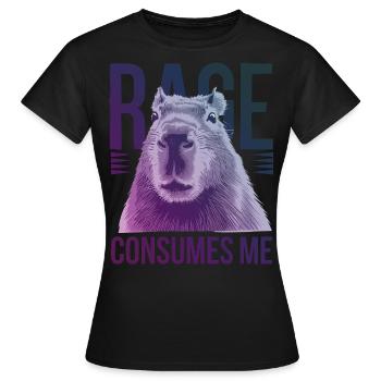 Wut Konsumiert Mich TLustiges Wasserschwein Alberner Humor - Frauen T-Shirt - Schwarz - Vorne - AI Model Female 172 dark (172cm)