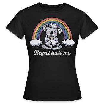 Lustiges Koala-Bedauern treibt mich an Regenbogen-Humor-Design - Frauen T-Shirt - Schwarz - Vorne - AI Model Female 172 dark (172cm)