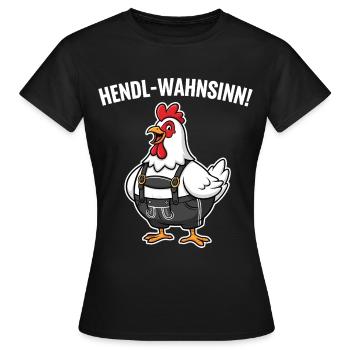 La folie du poulet ! - T-shirt Femme - noir - Devant - AI Model Female 172 dark (172cm)