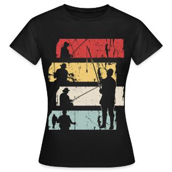 Angler - Frauen T-Shirt - Schwarz - Vorne - AI Model Female 172 dark (172cm)