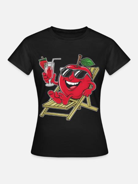 Apfel - Frauen T-Shirt - Schwarz