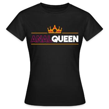 funny gift idea dunb anal queen princess crown - Frauen T-Shirt - Schwarz - Vorne - AI Model Female 172 dark (172cm)